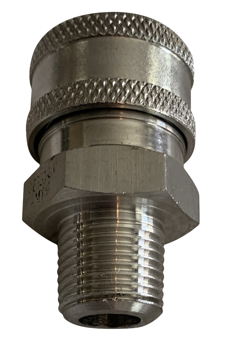 Stainless Steel Quick Connect Male Plug - .840 / 1/2 NPT - Easy Release Coupling
